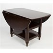 Pemberly Row Rubberwood Drop Leaf Dining Table in Cappuccino