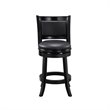 Pemberly Row Hardwood Swivel Counter Stool with Faux Leather in Black