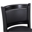 Pemberly Row Hardwood Swivel Counter Stool with Faux Leather in Black