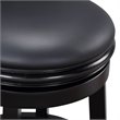 Pemberly Row Hardwood Swivel Counter Stool with Faux Leather in Black