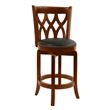 Pemberly Row Rubberwood Swivel Counter Stool with Nailheads in Cherry