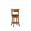 Pemberly Row Contemporary Hardwood Swivel Counter Stool in Fruitwood