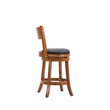 Pemberly Row Contemporary Hardwood Swivel Counter Stool in Fruitwood