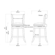 Pemberly Row Contemporary Hardwood Swivel Counter Stool in Fruitwood