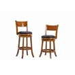 Pemberly Row Contemporary Hardwood Swivel Counter Stool in Fruitwood