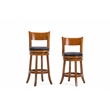 Pemberly Row Contemporary Hardwood Swivel Counter Stool in Fruitwood