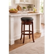 Pemberly Row Rubberwood Bar Height Swivel Stool in Brandy Brown