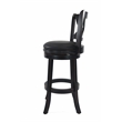 Pemberly Row Contemporary Rubberwood Swivel Bar Stool in Black Sandthru