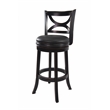 Pemberly Row Contemporary Rubberwood Swivel Bar Stool in Black Sandthru