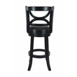 Pemberly Row Contemporary Rubberwood Swivel Bar Stool in Black Sandthru