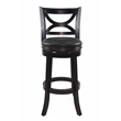 Pemberly Row Contemporary Rubberwood Swivel Bar Stool in Black Sandthru