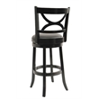 Pemberly Row Contemporary Rubberwood Swivel Bar Stool in Black Sandthru
