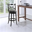 Pemberly Row Contemporary Rubberwood Swivel Bar Stool in Black Sandthru