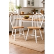 Pemberly Row Contemporary Hardwood Dining Chairs in Cream and Natural - Set of 2