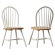 Pemberly Row Contemporary Hardwood Dining Chairs in Cream and Natural - Set of 2