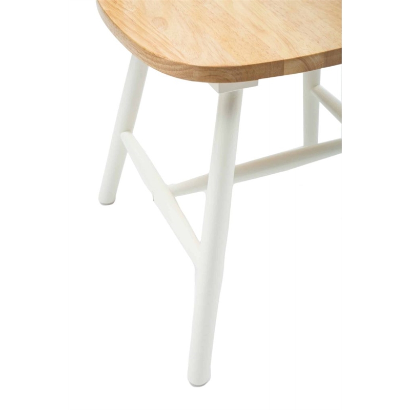 Pemberly Row Contemporary Hardwood Dining Chairs in Cream and Natural - Set of 2