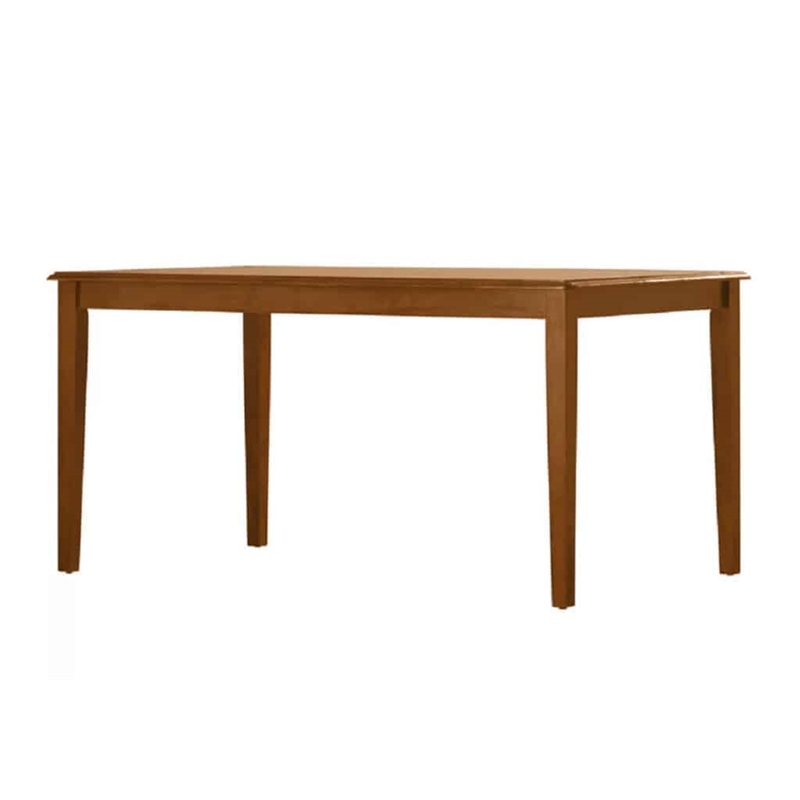 Pemberly Row Contemporary Rubberwood Rectangular Dining Table in Walnut