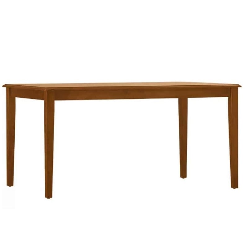Pemberly Row Contemporary Rubberwood Rectangular Dining Table in Walnut