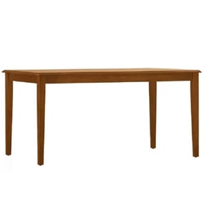 Pemberly Row Contemporary Rubberwood Rectangular Dining Table in Walnut