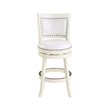 Pemberly Row Contemporary Hardwood Swivel Counter Stool in Buttermilk
