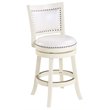 Pemberly Row Contemporary Hardwood Swivel Counter Stool in Buttermilk