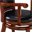 Pemberly Row Rubberwood Swivel Bar Stool with Arms in Cherry