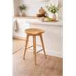 Pemberly Row Contemporary Backless Bar Height Swivel Stool in Natural