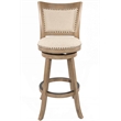 Pemberly Row Contemporary Swivel Bar Stool in Driftwood Wire Brush