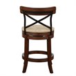 Pemberly Row Rubberwood Swivel Counter Stool in Mahogany Wire Brush
