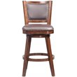 Pemberly Row Contemporary Rubberwood Swivel Bar Stool in Cappuccino
