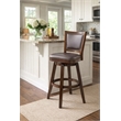 Pemberly Row Contemporary Rubberwood Swivel Bar Stool in Cappuccino