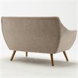 Pemberly Row Mid-Century Tufted Foam Cushion Loveseat in Gray