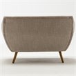 Pemberly Row Mid-Century Tufted Foam Cushion Loveseat in Gray