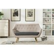 Pemberly Row Mid-Century Tufted Foam Cushion Loveseat in Gray