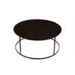 Pemberly Row Contemporary Round Metal Coffee Table in Dark Brown