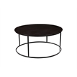 Pemberly Row Contemporary Round Metal Coffee Table in Dark Brown