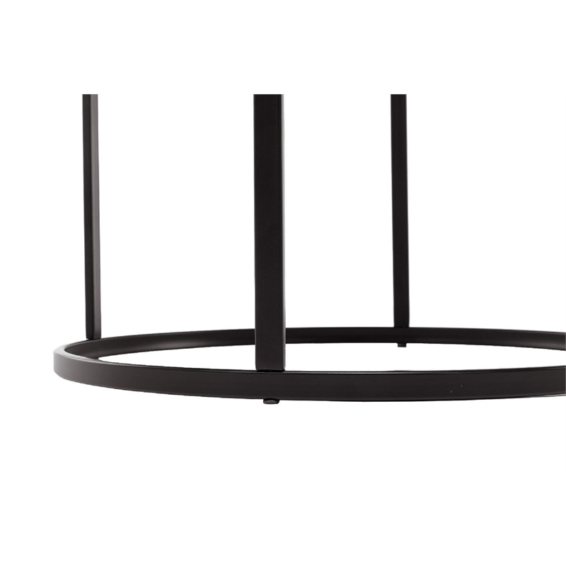 Pemberly Row Contemporary Round Metal End Table in Dark Brown