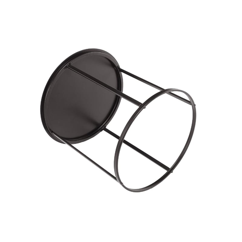 Pemberly Row Contemporary Round Metal End Table in Dark Brown