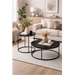 Pemberly Row Contemporary Round Metal End Table in Dark Brown