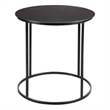 Pemberly Row Contemporary Round Metal End Table in Dark Brown