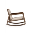Pemberly Row Contemporary Hardwood Rocking Chair in Coffee Brushed