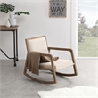 Pemberly Row Contemporary Hardwood Rocking Chair in Coffee Brushed