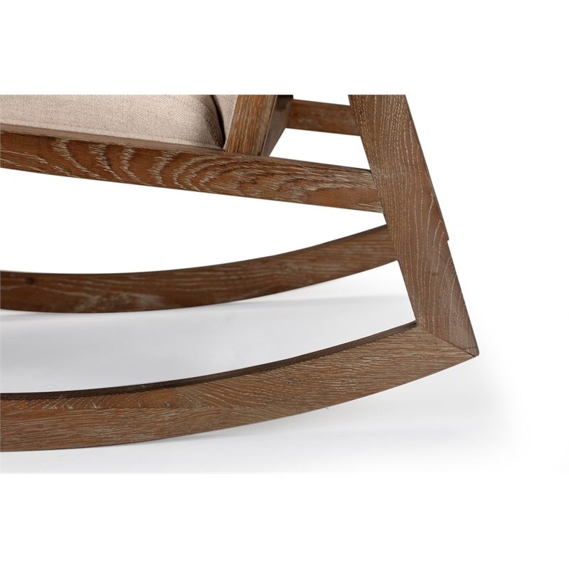 Pemberly Row Contemporary Hardwood Rocking Chair in Coffee Brushed