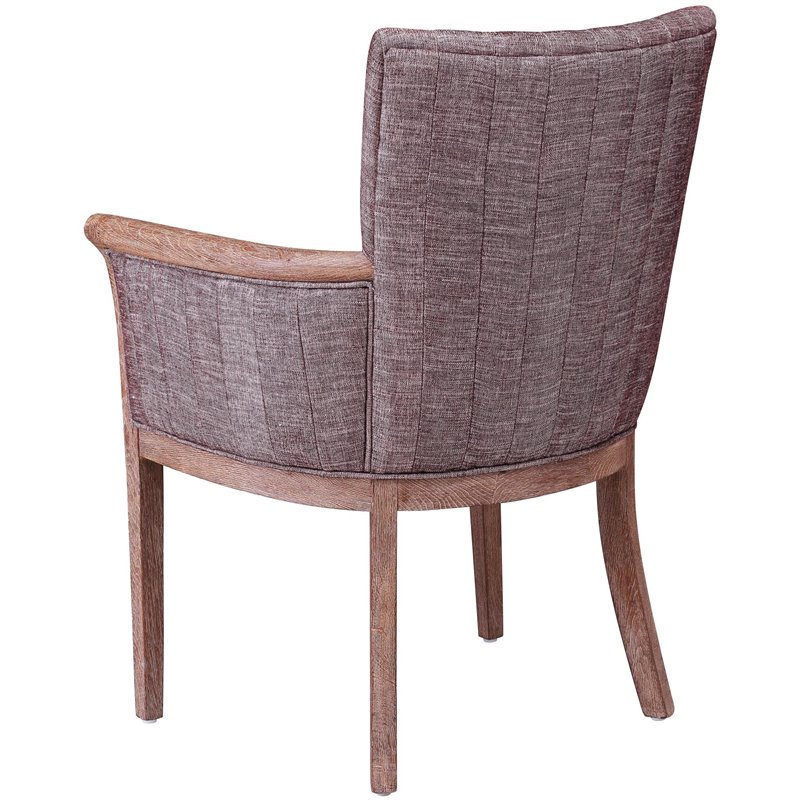 Pemberly Row Contemporary Tufted Linen Armchair in Weathered Red