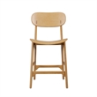 Pemberly Row Rubberwood Mid-Century Counter Stool in Natural
