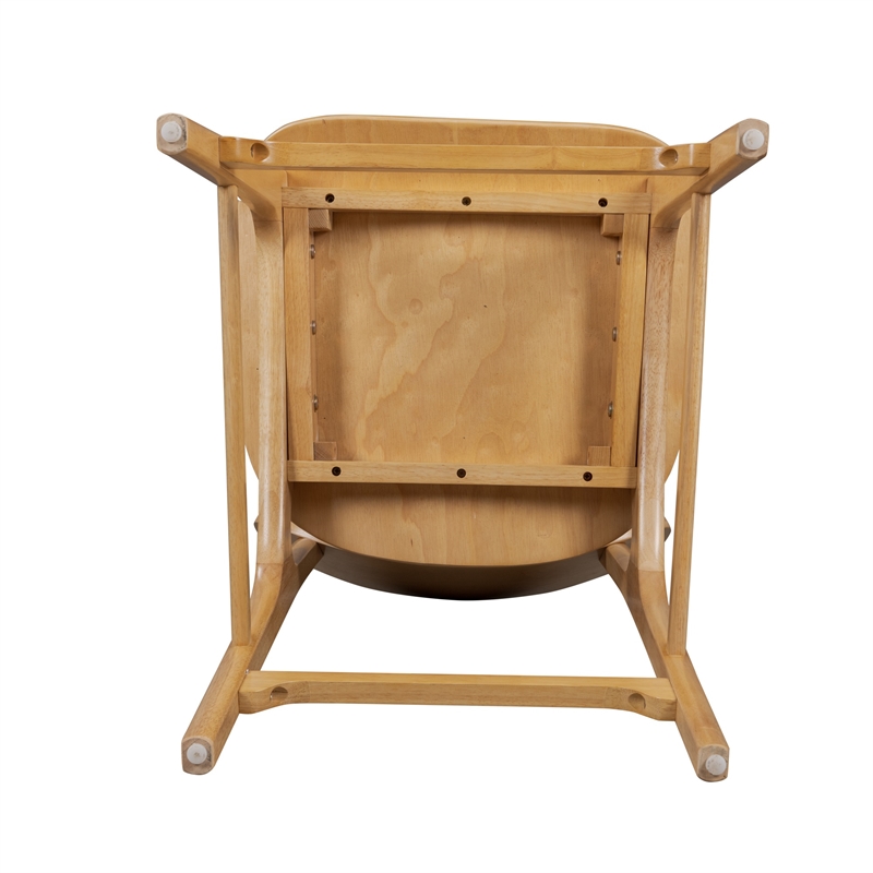 Pemberly Row Rubberwood Mid-Century Counter Stool in Natural