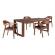 Pemberly Row Contemporary 5 Piece Dining Set in Chestnut Wire Brush