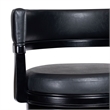 Pemberly Row Rubberwood Swivel Bar Stool with Faux Leather in Black