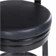 Pemberly Row Rubberwood Swivel Bar Stool with Faux Leather in Black