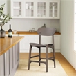 Pemberly Row Rubberwood Mid-Century Counter Stool in Carbonite